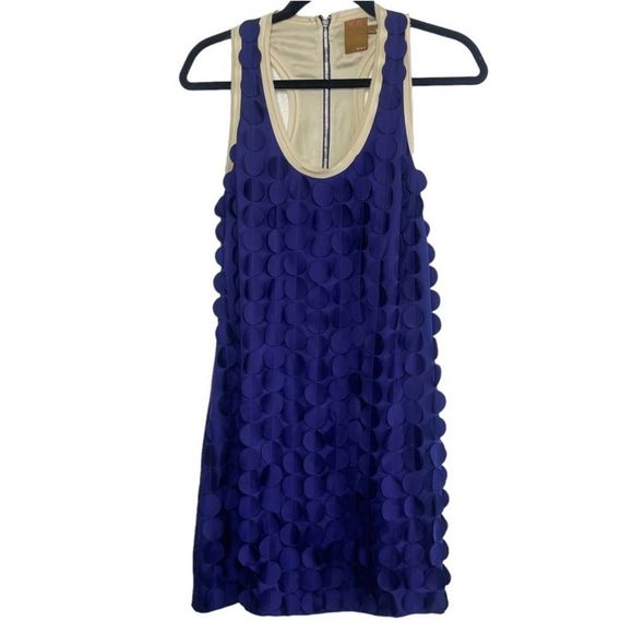 Anthropologie Ali Ro Circle Dot Applique Racerback Dress Purple, Sz 2, MP $265 - Picture 3 of 11